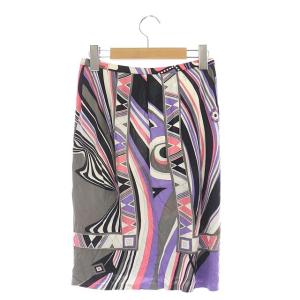Emilio Pucci プッチ柄ストレッチタイトスカート ミニ I40 マルチカラー