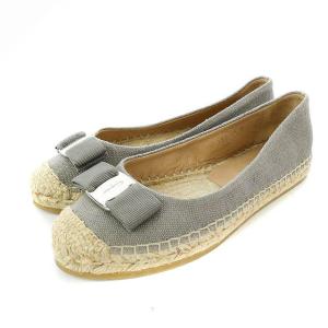 ヴァラリボン フラットシューズ 6 グレー