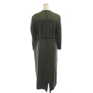 AKIRANAKA Jimena jersey dress ワンピース ロング シアー シースルー 切替 長袖 カーキ