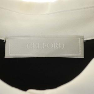 CELFORD 20AW Aラインシャツプリーツワンピース ロング ドット ブラック ホワイト