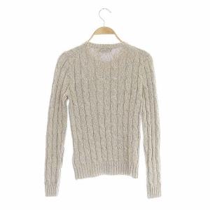 POLO RALPH LAUREN ケーブルニット クレスト パッチ グレージュ ホワイト