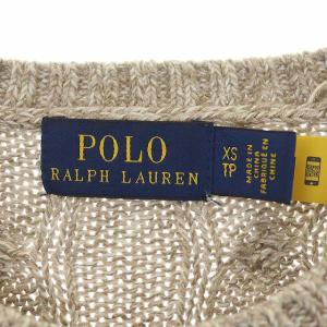 POLO RALPH LAUREN ケーブルニット クレスト パッチ グレージュ ホワイト