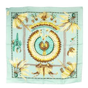 カレ90 BRAZIL スカーフ シルク グリーン