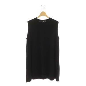 21AW スビン天竺ルーズフレアノースリーブカットソー 38 ブラック