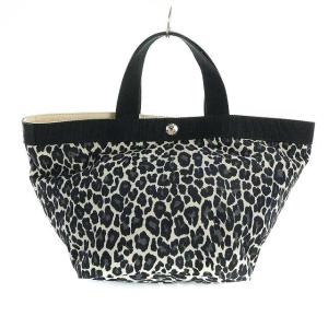 舟型 ナイロントート M レオパード柄 ブラック