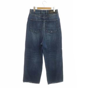 GOLDEN GOOSE BREEZY ワイドデニムパンツ ハイライズ ルーズ ダメージ加工 ボタンフライ 青