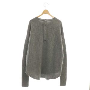 L'Appartement 20AW Thermal Knit チュニック丈 サーマル バックヘンリー カシミヤ混 グレー