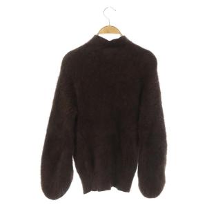 ANAYI 21AW ラクーン天竺パフスリーブプルオーバーニット セーター 長袖 38 ブラウン