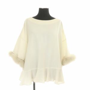 ファーカフストップブラウス 36 ホワイト