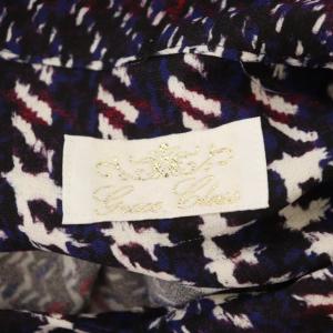 Grace Class チェックプリントボウタイブラウス 38 ブルー