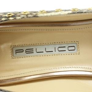 PELLICO パンプス シューズ ヒール パイソンデザイン 37.5 ブラウン グレー