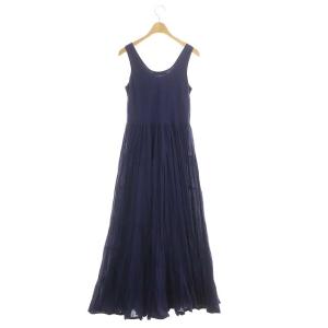 MARIHA ノースリーブティアードワンピース 38 ネイビー