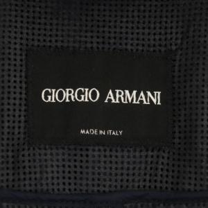GIORGIO ARMANI ポリエステルフーディブルゾン 48 ネイビー