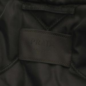 PRADA 18AW フード付きナイロン中綿コート 48 黒