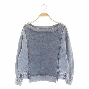 21SS デニムコンビカットTOP 36 ブルー