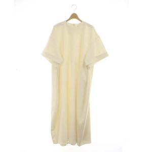 ENFOLD 21AW ダブルクロス5分袖DRESS ワンピース ロング 36 オフホワイト