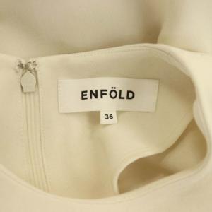 ENFOLD 21AW ダブルクロス5分袖DRESS ワンピース ロング 36 オフホワイト