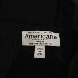 AMERICANA バックヘンリー プルオーバー カットソー チュニック丈 長袖 ラウンドヘム ブラック