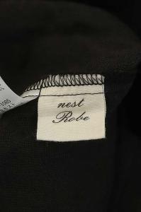 nest Robe リネンVネックワンピース チャコールグレー