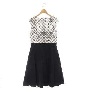 TOCCA スパンコール刺繍ノースリーブ切替ワンピース 0 ホワイト