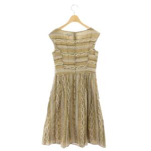 TOCCA 19SS LANEドレス 刺繍 膝丈 ノースリーブ 0 ベージュ