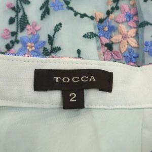 TOCCA オーガンジー花刺繍フレアスカート マルチカラー
