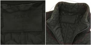 PRADA キルティングジップアップジャケット アウター 38 ブラック