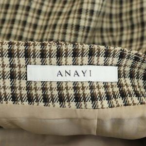 ANAYI 21AW ガンクラブチェックタックスカート 34 ベージュ
