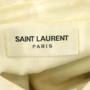 SAINT LAURENT PARIS コットンペイズリースタッズシャツ ウエスタン 37 アイボリー