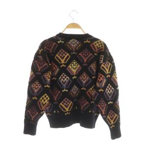 YVES SAINT LAURENT ウール総柄ニットセーター ブラック