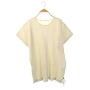 カットソー プリーツ 半袖 チュニック 2 オフホワイト