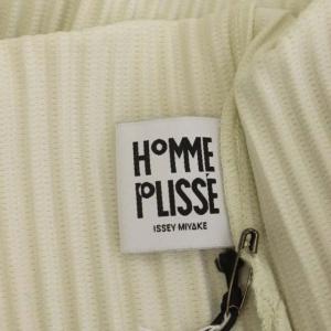 HOMME PLISSE ISSEY MIYAKE カットソー プリーツ 半袖 チュニック 2 オフホワイト