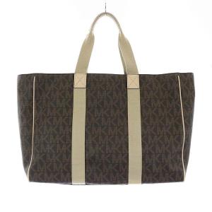 MICHAEL Michael Kors トートバッグ ビッグ MKシグネチャー レザー ブラウン ベージュ