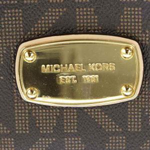MICHAEL Michael Kors トートバッグ ビッグ MKシグネチャー レザー ブラウン ベージュ