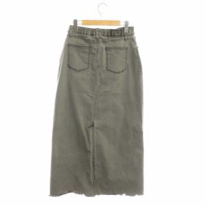 L'Appartement GOOD GRIEF 20SS デニムスカート カットオフ ストレッチ バックスリット M グレー