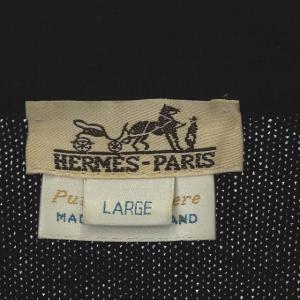 HERMES カシミヤカーディガン L 黒