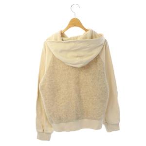 BLUE LABEL CRESTBRIDGE ハーフジップボアスウェット切替パーカー 38 ベージュ