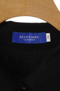 BLUE LABEL CRESTBRIDGE チェック柄ウール混ワンピース ロング 切替 ボルドー ブラック ブラウン