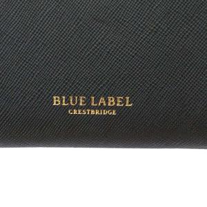BLUE LABEL CRESTBRIDGE 財布 二つ折り リボン レザー 牛革 ゴールド金具 ブラック