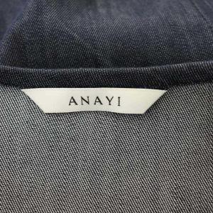 ANAYI デニムノーカラージャケット スナップボタン 34 インディゴ