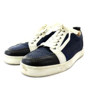 Christian Louboutin スニーカー シューズ ツイード 40 27.0cm 青 白 