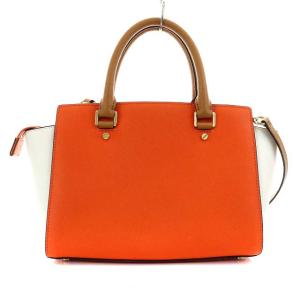 MICHAEL KORS ハンドバッグ ショルダーバッグ 2WAY レザー ゴールド金具 バイカラー オレンジ ホワイト