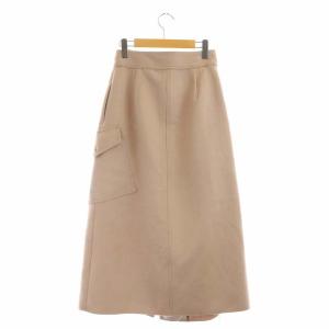 CINOH W FACE FRONT TUCED WRAP SKIRT ウール スカート ラップ調 ベージュ
