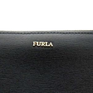 FURLA 長財布 ラウンドファスナー レザー ゴールド金具 ブラック