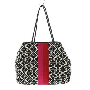 kate spade new york PXRUB272 スペード フラワー ジャカード ストライプ エブリシング ハンドバッグ ブラック