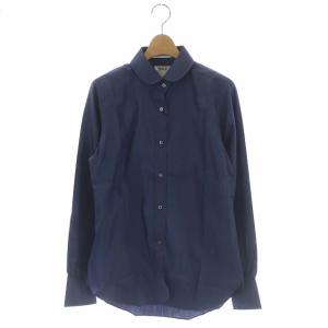 21AW 刺繍ラウンドカラーシャツ ブラウス 02 ブルー