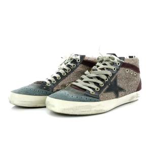 GOLDEN GOOSE MID STAR スニーカー ミドルカット ウイングチップ ラメ スエード 39 マルチカラー