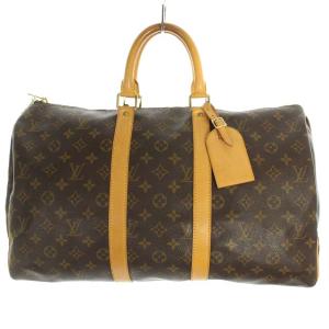 LOUIS VUITTON M41428 モノグラム キーポル45 ボストンバッグ パドロック ブラウン