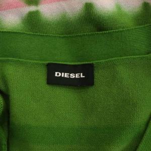 DIESEL ボーダー タイダイ コットンカーディガン ニット Vネック 長袖 前開き M マルチカラー