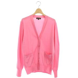 18Gコットンシルクカーディガン ニット Vネック 2 ピンク